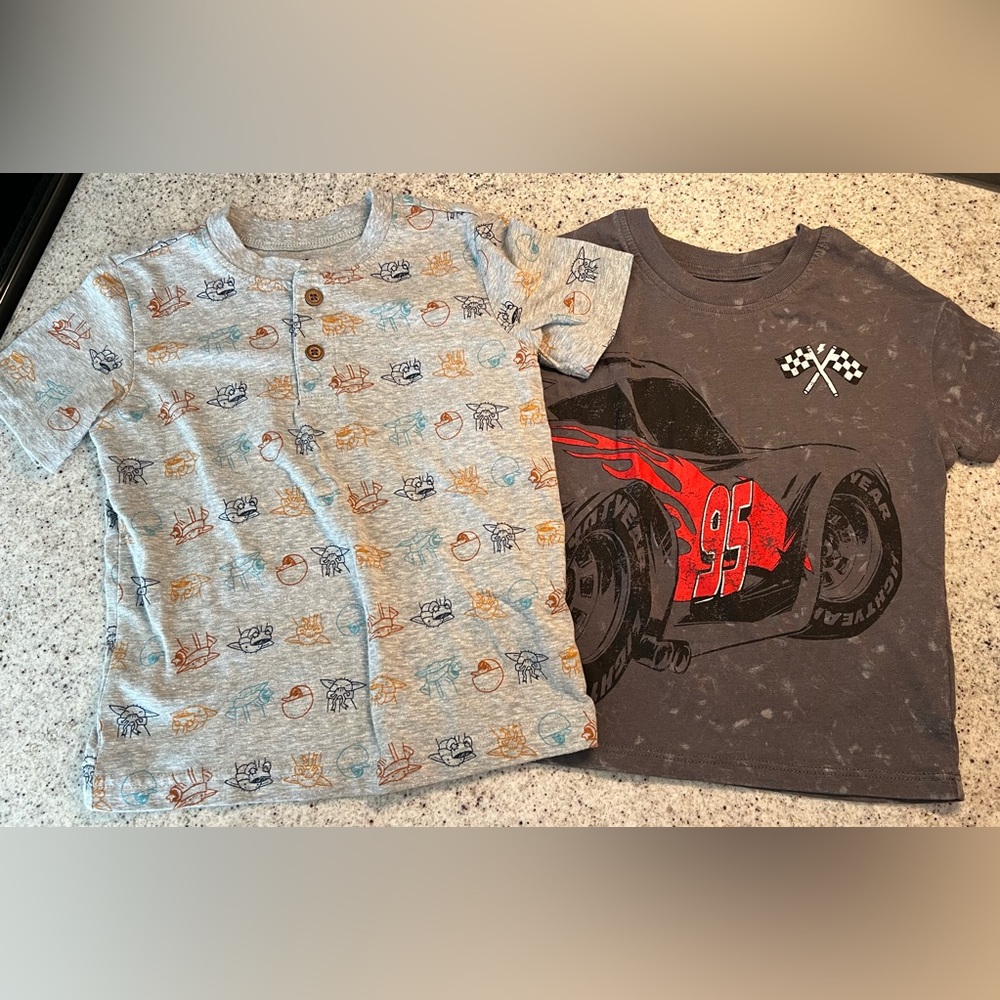 Toddler boy shirts Cars and Star Wars 2T